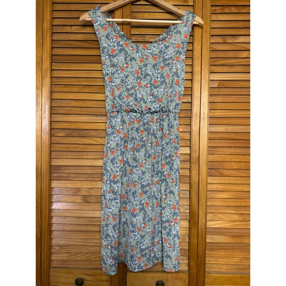 Kaileigh Womens Sage Green Floral Crossover Back Midi Dress Size M D11949N